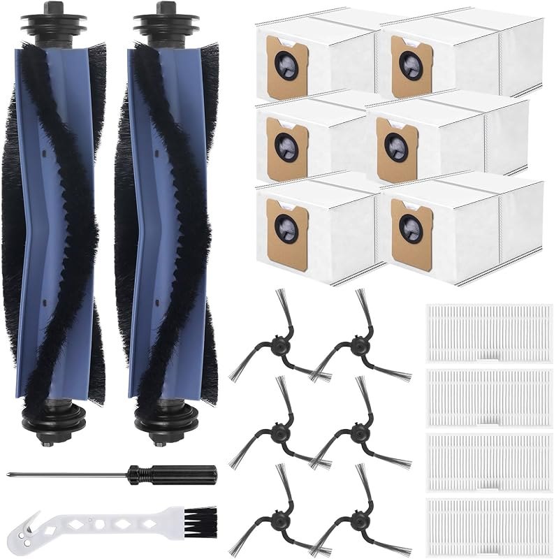 Replacement Parts for Eufy C10 Robot Vacuum Cleaner Accessories, 2 Roller Brush, 4 HEPA Filters, 6 Side Brushes, 6