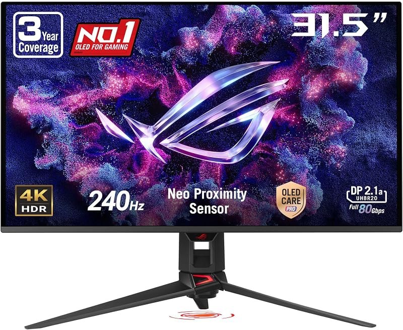 ASUS ROG PG32UCDMR 32 Inch 4K 240Hz OLED Gaming Monitor QD-OLED — 32 inch 4k monitor for inch monitor