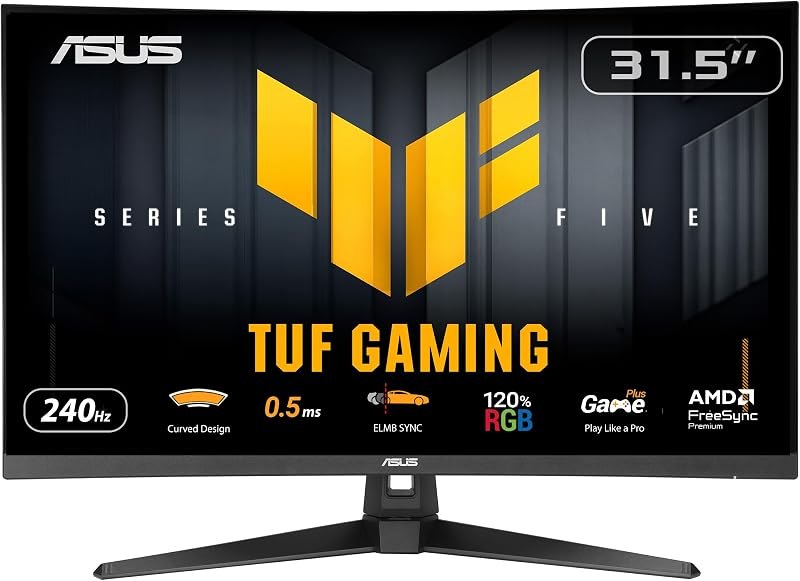 ASUS TUF Gaming VG32VQM5AZ 32 Inch 1080p 240Hz Curved Gaming Monitor — 32 inch 4K 120Hz monitor for inch 120hz monitor