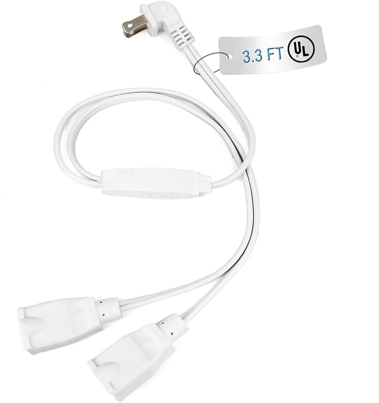 3FT Extension Cord Splitter- 2 Way Outlet Splitter Extension Cords 2 Prong with Flat Plug,Thin Design for