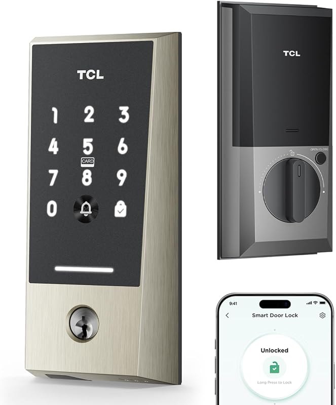 D2 Smart Lock, Keyless Entry Door Lock with App Control, Passcodes, Mechanical Keys & Temporary Codes, Auto Lock