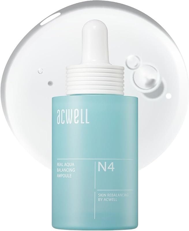 ACWELL Real Aqua Balancing Ampoule - Hyaluronic Acid Hydrating Serum for Face with Sea Water, Licorice Root & Seaweed