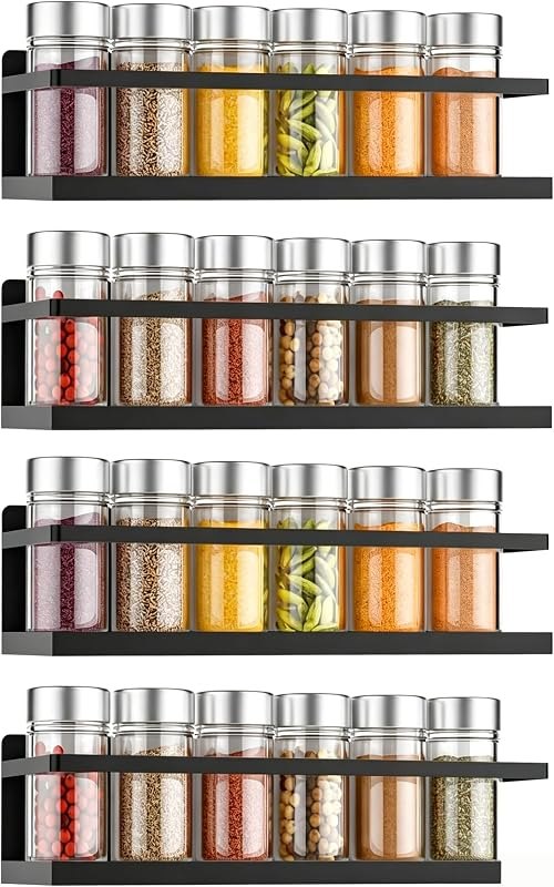 VANPET Magnetic Spice Rack for Refrigerator, Magnetic Fridge Shelf for Kitchen Spice Organizer, Spice Rack Wall Mount