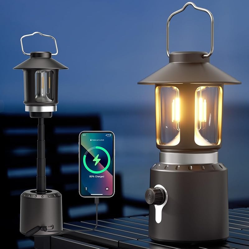 Camping Lantern Rechargeable, Telescopic 8000mAh Camping Light