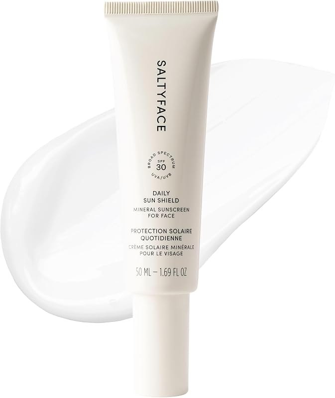SALTYFACE - Daily Sun Shield (SPF 30) Mineral Sunscreen for Face - Water & Sweat Resistant up to 80 Minutes -