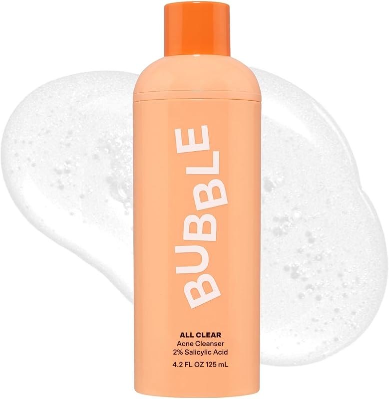 Bubble Skincare All Clear Anti-Breakout Foaming Face Wash - 2% Salicylic Acid Cleanser for Acne-Prone Skin, Gentle