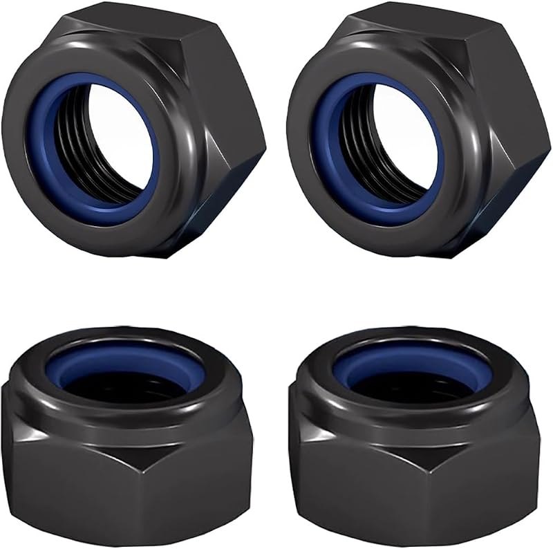 5/16-18 Lock Nut, Nylon Insert Hex Locknuts Locking Hex Nuts, Black e-Coating Stainless Steel, 60-Pack — e Locks for