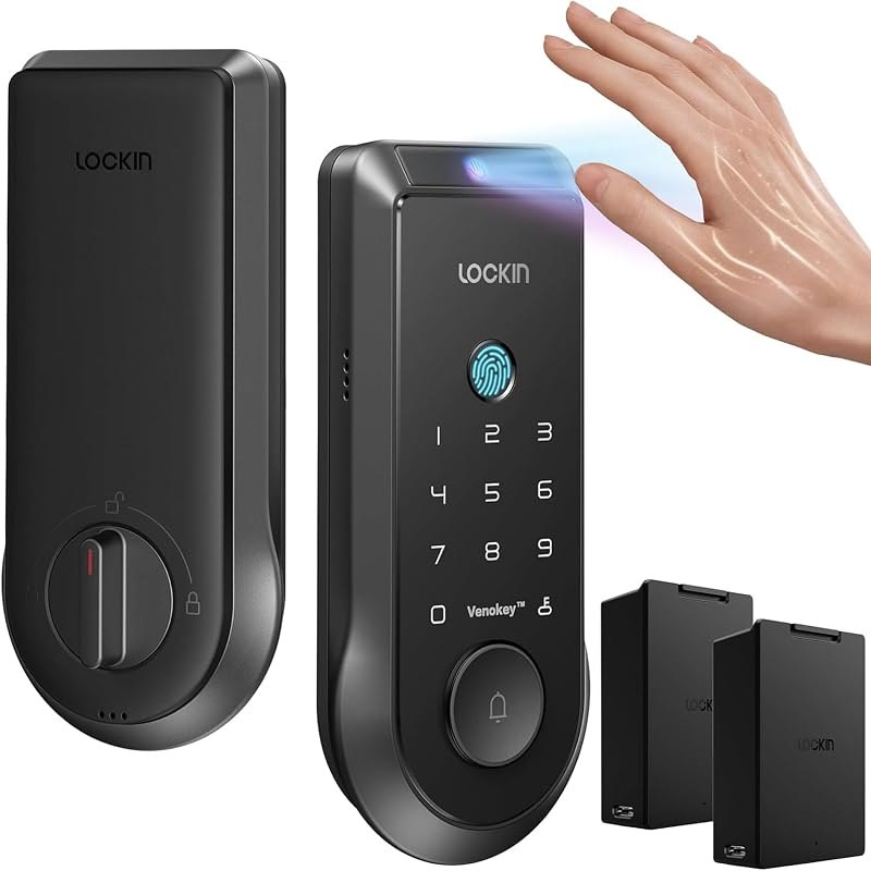Veno Smart Lock, Palm Vein Keyless Entry, Dual Batteries — best smart lock for garage door for smart lock garage door