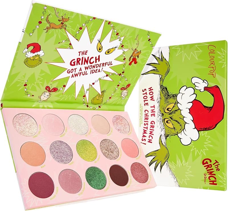 ColourPop x The Grinch How The Grinch Stole Christmas Eyeshadow Palette - Limited Edition 15 Pan Eye Makeup Palette