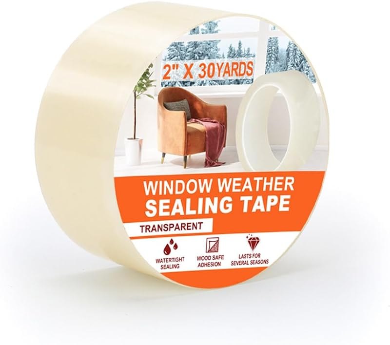 MRPAPA 2 Inch x 90 FT Window Sealing Tape,Airtight Insulation Tape that Blocks Drafts Residue-Free Clear Weather