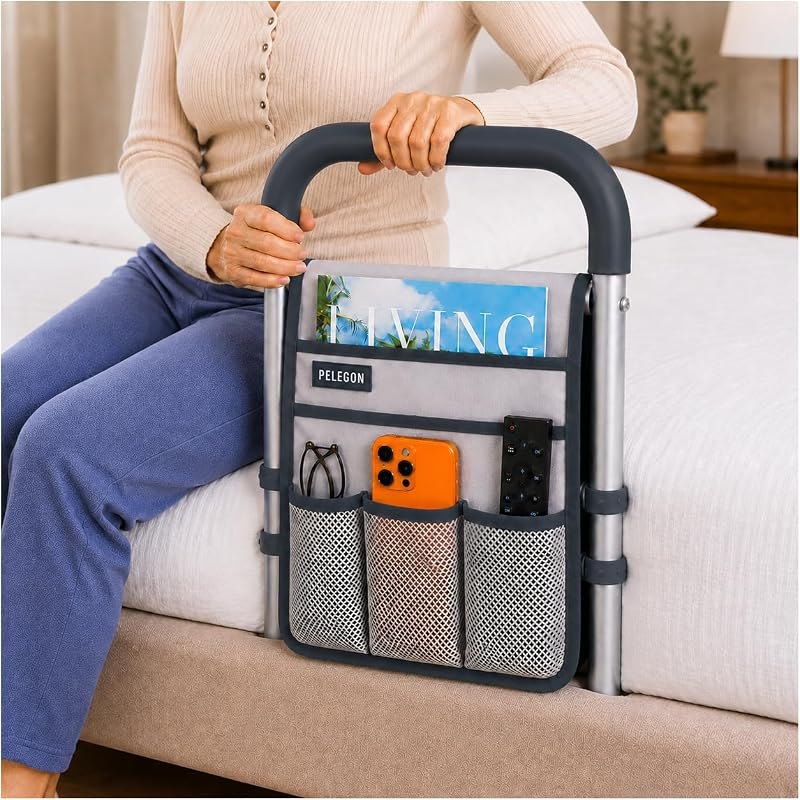 PELEGON Bed Rails for Elderly Adults Safety, ASTM Compliant, Adjustable Bed Rail with Non-Slip Ergonomic Handle and