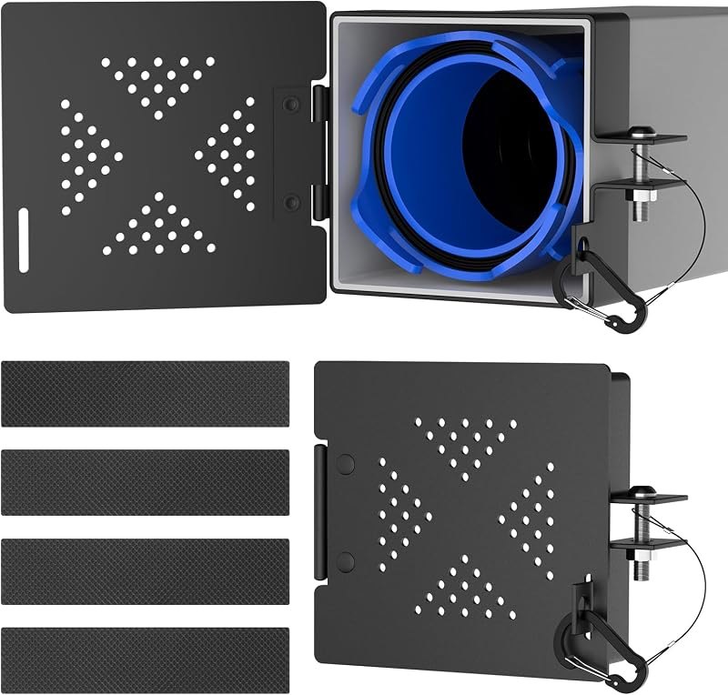 Gerguirry 2 Pack Aluminum RV Bumper End Caps, 4" Square Bumper Plugs — rv sewer hose storage box for sewer hose