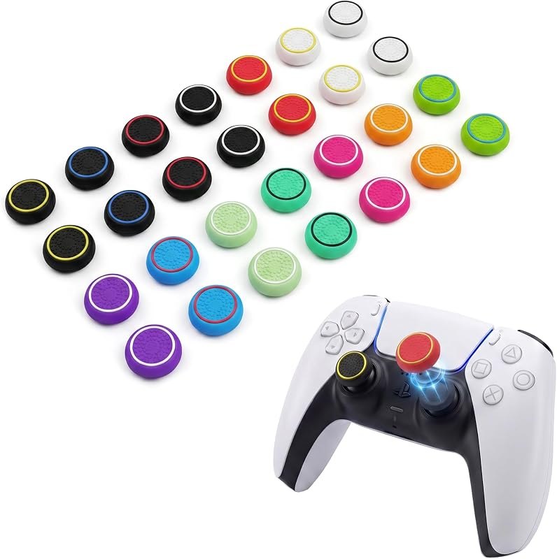 28 PCS Optimized Silicone Thumb Grips & Joystick Caps for PS4/PS5/Xbox Controllers Accessories — PS5 controller thumb