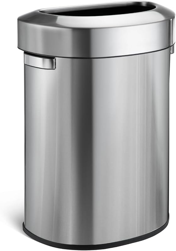Home Zone Living 18 Gallon Commercial Trash Can with Removable Open Top Lid — best heavy duty trash can for heavy duty