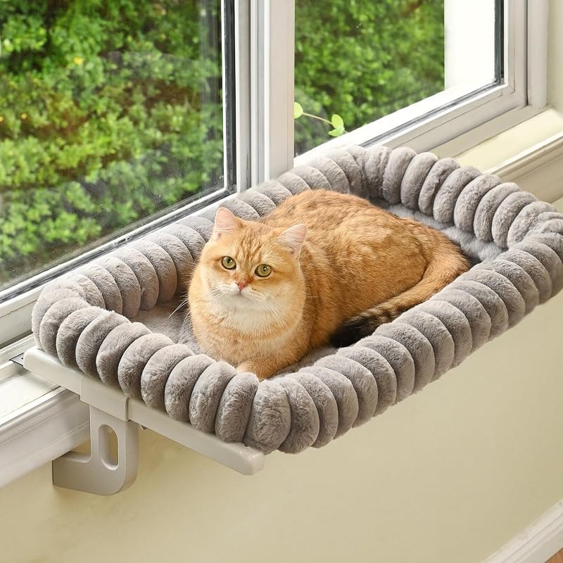 Zoratoo Cloud-Soft Cat Window Perch,Zipper Design Cat Seat with Metal Frame — cat window hammock for cat window hammock