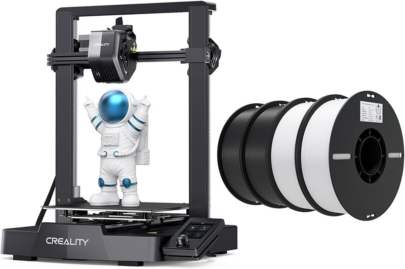 Creality Ender 3 V3 SE 3D Printer Bundle with PLA Filament 4 Packs(Two Black and Two White)