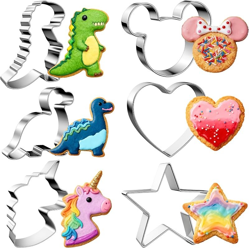 Stainless Steel Cookie Cutters, Mickey Unicorn Dinosaur Heart Star — Haunted Chocolatier Cookie Cutter for haunted