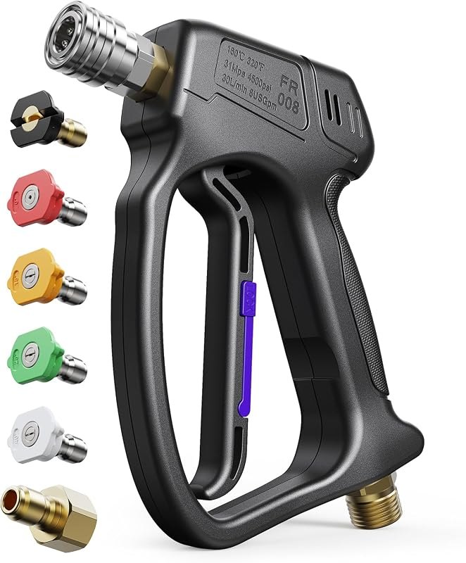 Short Pressure Washer Gun, 4500 PIS Power Washer Gun Car Washing — electric pressure washer for electric pressure washer