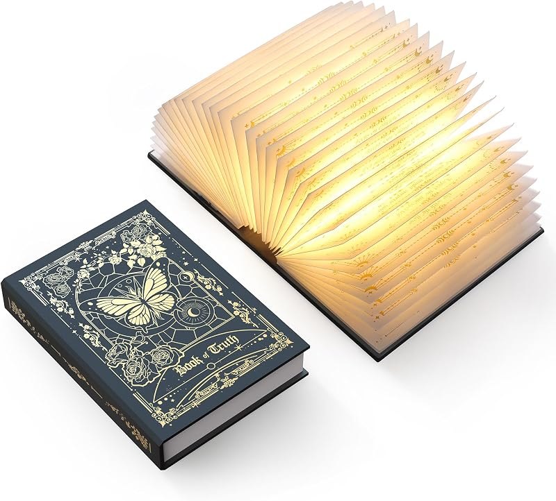 Folding Truth Book Lamp, Book Lover Gift, Bookshelf Light, Paper Lamp — book light clip on for book light clip