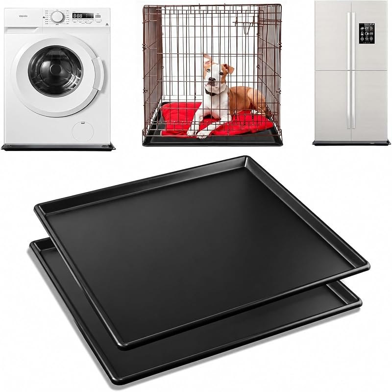2 Pack Car Oil Drip Pan, 23.6 x 19.68 x 1.2 in Oil Change Drain Pan, Plastic Oil Drip Tray for Under Car, Oil Catch