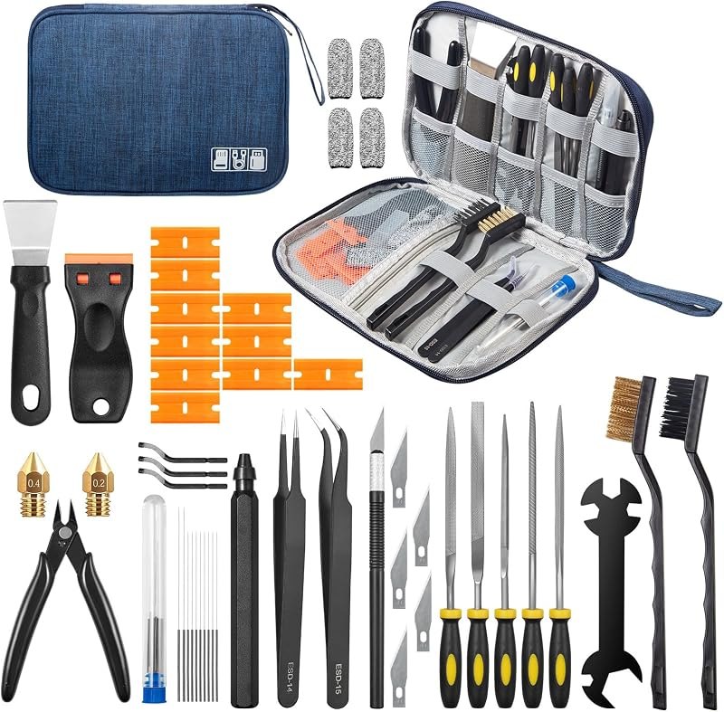 50-Piece 3D Printer Tool Kit, 3D Printing Accessories Compatible with FDM/SLA Printers, Including Nozzle Cleaning Kit