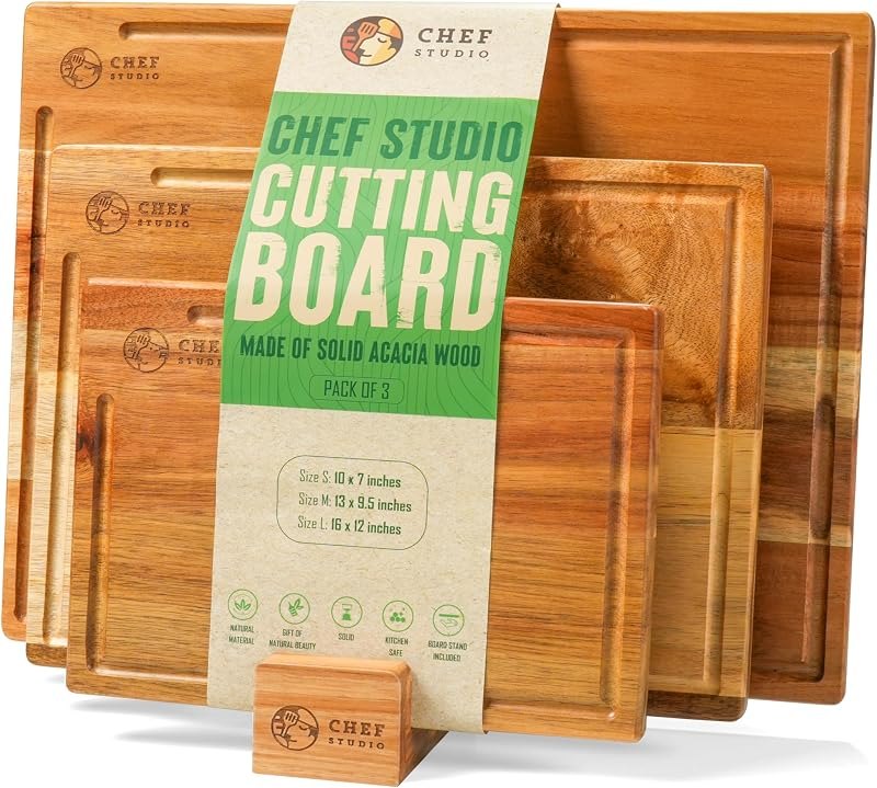 Acacia Wood Cutting Board (Set of 3) — wooden heart cutting board for wooden heart cutting board