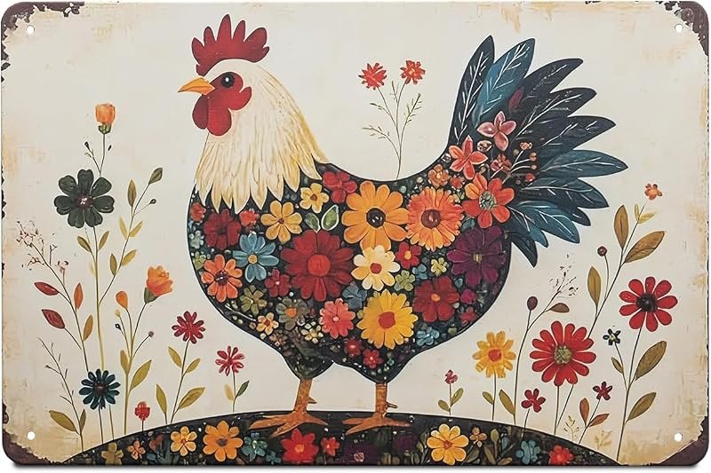 Chicken Coop Accessories Chicken Decor Chicken Signs Outdoor Vintage RoosterFunny Chicken Gifts for Home Farm Decor