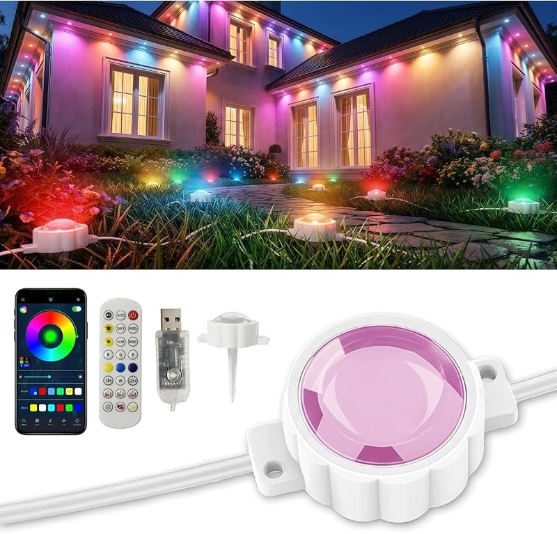 Christmas Smart RGB Permanent Lights for House (54Ft 36LED) — RGB under eave lights for rgb under eave lights