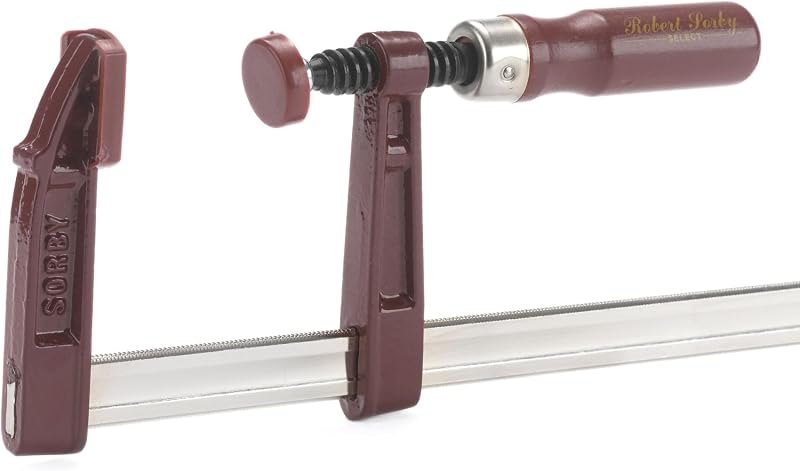 Robert Sorby Select Screw Clamp 16" 400mm Woodworking Clamp 250kgf Clamping Force 80mm Throat Depth Sliding Head Cast