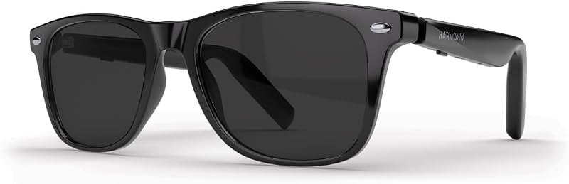 Harmonix SonaVue Smart Sunglasses, Bluetooth Audio Glasses with Open-Ear Sound, Polarized Sunglasses, Black — Alexa