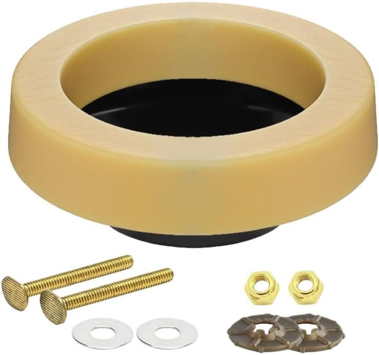 Toilet Wax Ring Replacement Kit for Floor Outlet Toilets,Wax RingWith Flange and Bolts,Fits 3-inch or 4-inch Waste Lines