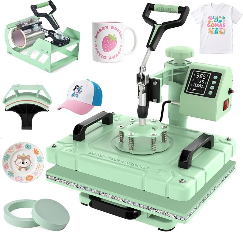 Slendor 12x15 Inch 5 in 1 Swing Away Heat Press for T Shirts&Mug — craft heat press for craft heat press