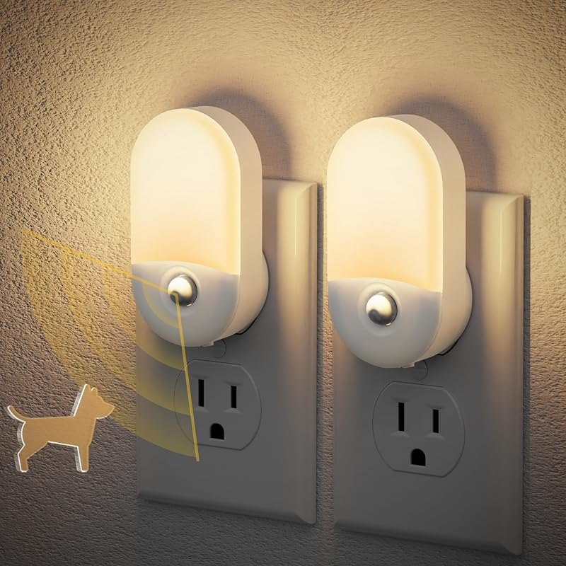 JandCase Motion Sensor Night Light, 2 Pack Motion Night Light Plug in — night light motion for night light motion