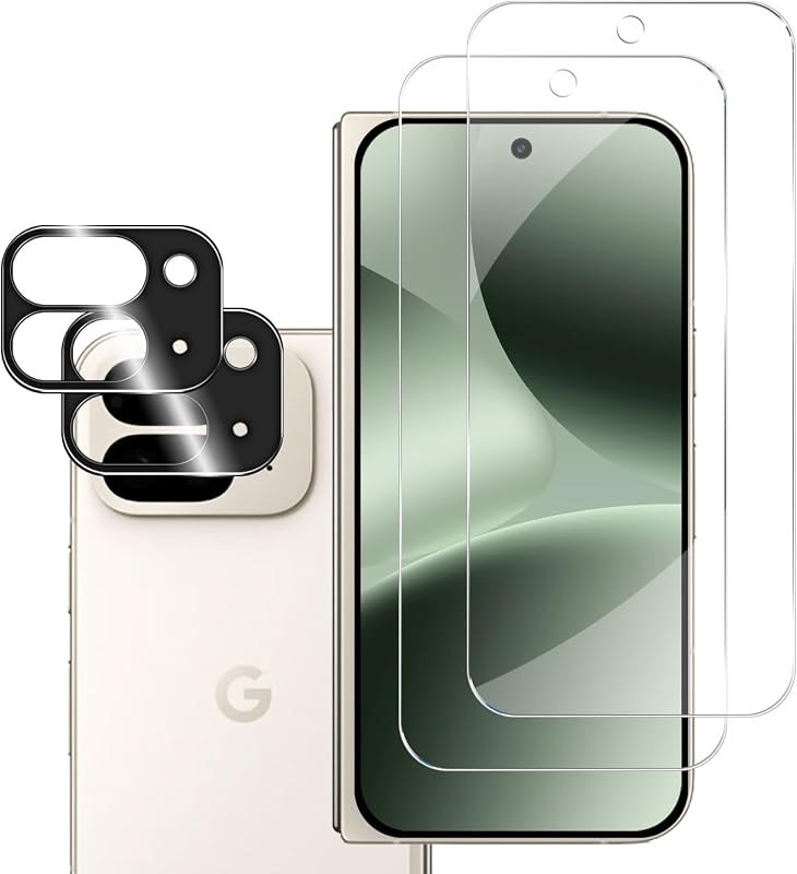 BIGFACE for Pixel 10 Pro Fold Tempered Glass Screen Protector + Camera Lens Protector [2 + 2 Pack][Fingerprint