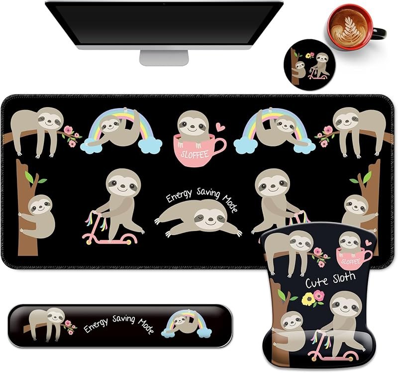Desk Mat Set Keyboard and Mouse Pad with Wrist Rest Support — vertical mouse pad for vertical mouse pad