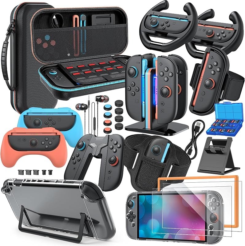 Switch 2 Accessories Bundle, 30-in-1 Kit for Nintendo Switch 2, Black — zelda 40th anniversary switch for zelda 40th