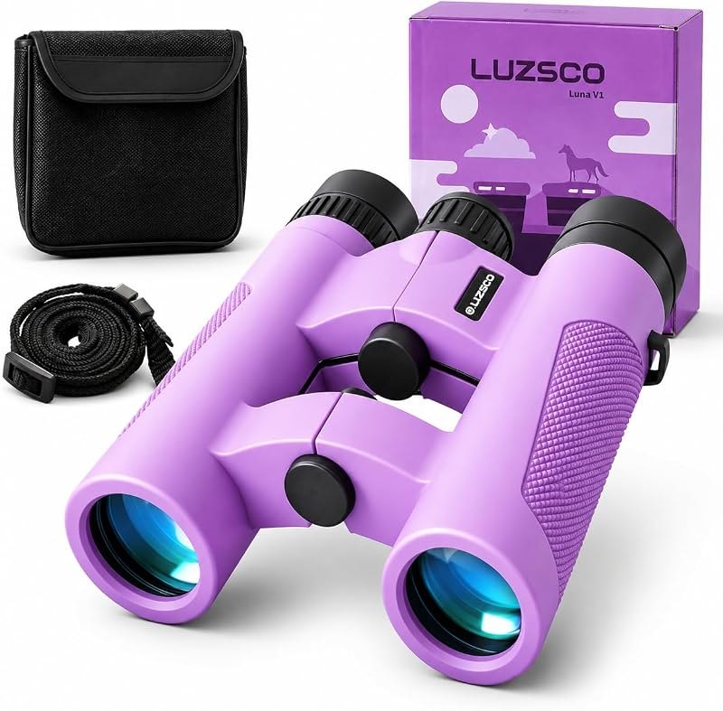 Binoculars for Kids 8-12, 10x25 Binoculars for Bird Watching - Purple — Space Exploration Binoculars for space