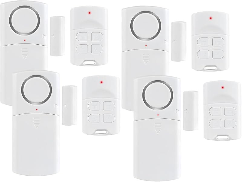 Door Window Alarm, Door Open Chime Burglar Alert, Pool Alarm for Home Security, Kids and The Elderly Safety, 4 Pack —
