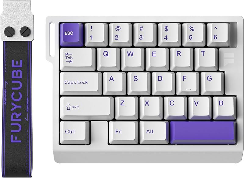 One-Hand Mechanical Gaming Keyboard Hall Effect Magnetic Switch,29 Keys Hot Swappable,0.01mm Adjustable RT/RS,8K,RGB