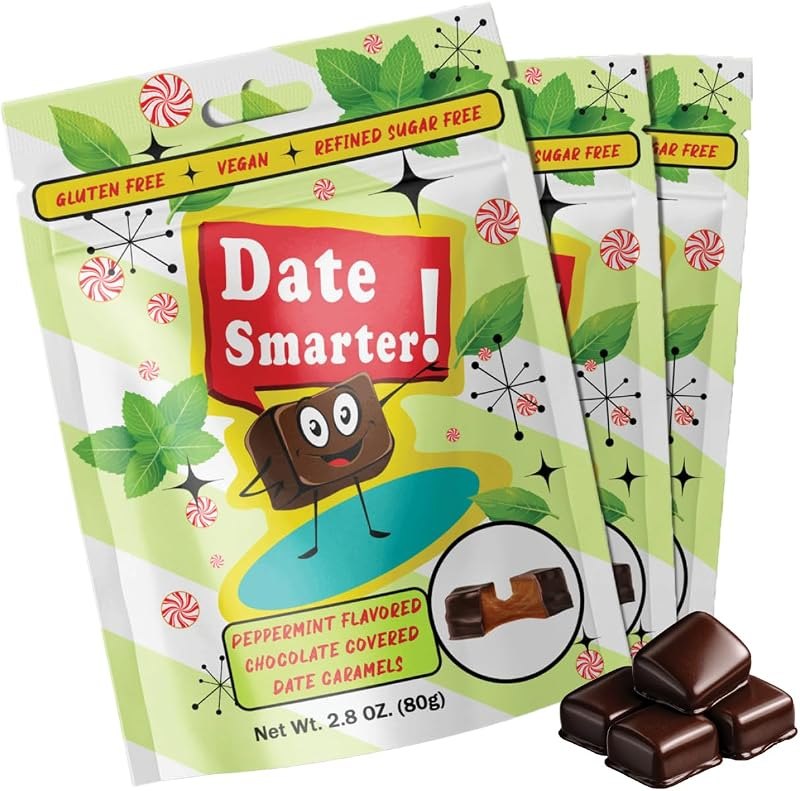 Date Smarter Chocolate Covered Date Caramels - Naturally Sweetened with Real Dates - Vegan, Gluten-Free, Dairy-Free