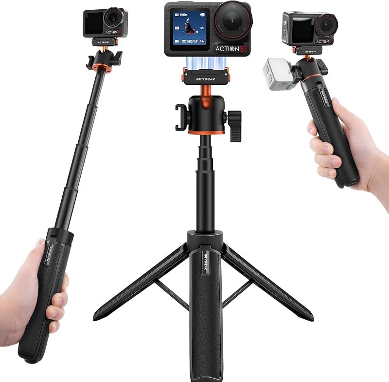 REYGEAK 21" Camera Tripod 360° Ball Head for DJI Osmo 360 Action 5 pro/4/3 — cameras tripod for cameras tripod