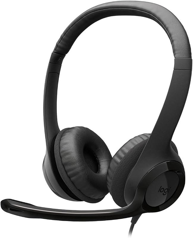 Logitech H390 Wired Headphones with Mic, USB Headset with Microphone for PC, Noise Cancelling Microphone — best Teams