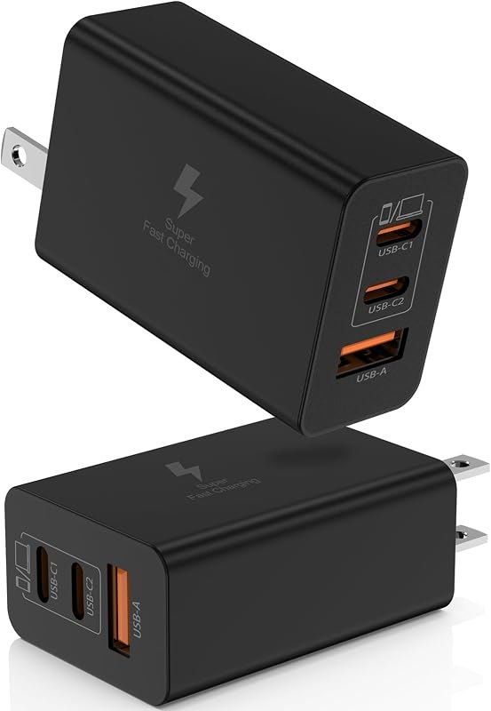 USB C Charger Block,65W GaN Super Fast Charging Station Hub,USB C Cube Plug,100W Type C Power Brick Box for MacBook