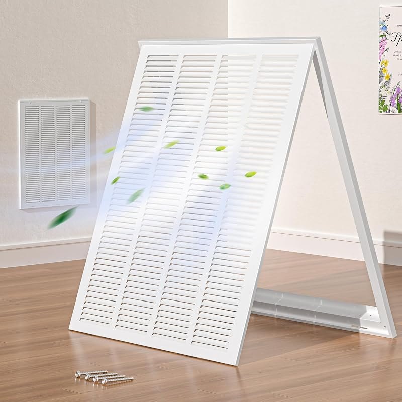 20x25 Duct Opening Return Air Filter Grille, Hon&Guan HVAC Vent Cover Grill — filter grille 20x25 for filter grille