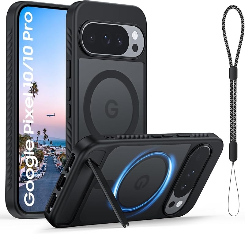 Magnetic for Google Pixel 10 Pro/Pixel 10 Case, [Built-in Invisible Stand] [Compatible with MagSafe Accessories] Slim