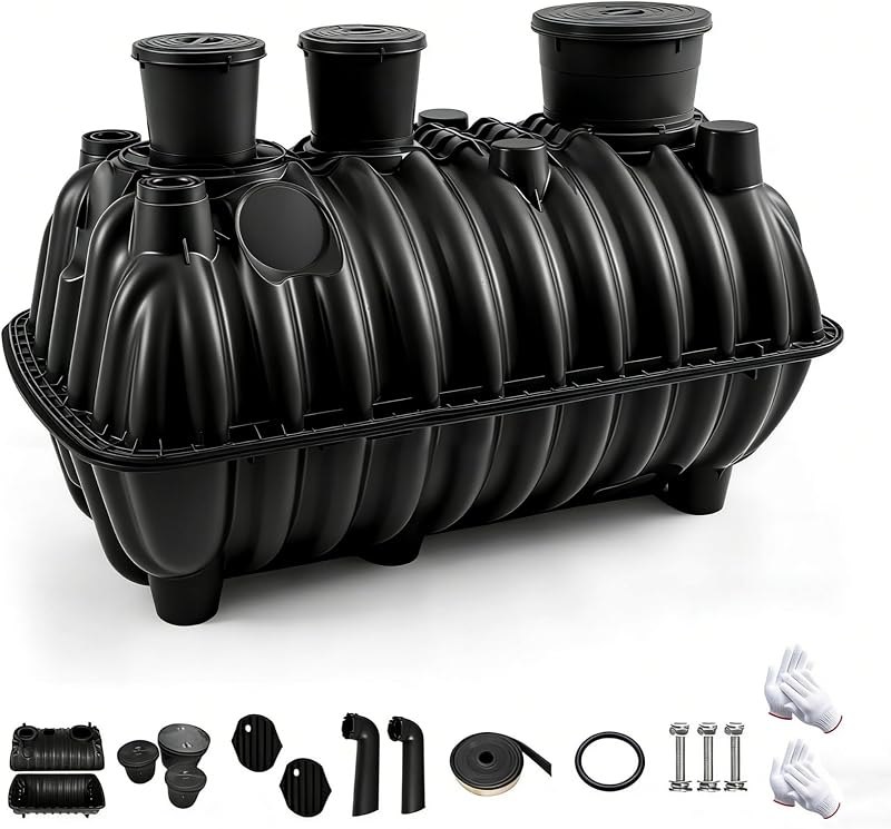Large 274-Gallon Underground Septic Tank, Corrosion-Resistant PP Septic Tank System, Equipped with a Standpipe and