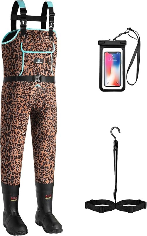 Trudave Chest Waders for Women, Hunting Wader for Women, Womens Waders with 600G Rubber Boots, Waterproof Fishing