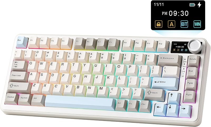 YUNZII B75 PRO MAX 75% Mechanical Keyboard (Beige,Milk Switch) — best custom mechanical keyboard for custom mechanical