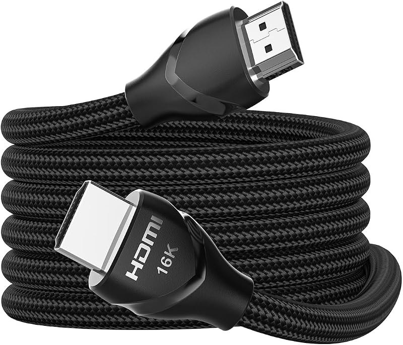 16K 10K 8K HDMI 2.2 Cable 6.6ft, 96Gbps Ultra High Speed HDMI Cord Braided, 16K@60Hz, 8K@120Hz, 4K@240Hz, Dynamic HDR
