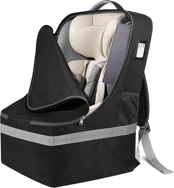 Padded Car Seat Travel Bag for Airplane, Carseat Bags for Air Travel Black — child car seat cover for child car seat